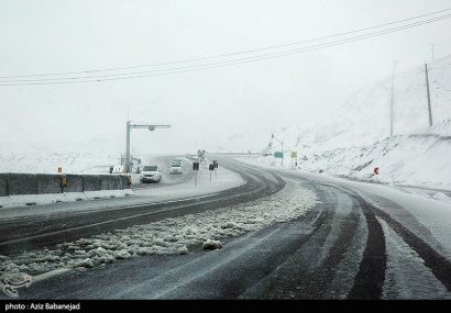 آخرین وضعیت راه‌ها|برف و باران در جاده‌های ۹ استان