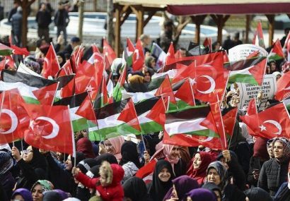 تظاهرات گسترده مردم ترکیه در حمایت از قدس