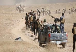 حملات توپخانه ای حشد شعبی علیه عناصر داعش در صلاح الدین