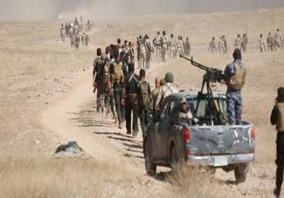 حملات توپخانه ای حشد شعبی علیه عناصر داعش در صلاح الدین
