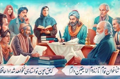 گردهمایی شاعران در دیوارنگاره «لسان‌الغیب»